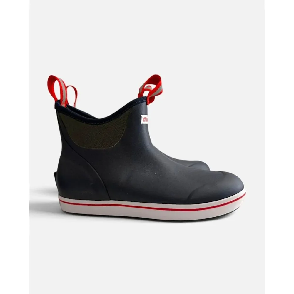 XTRATUF Men's Navy/Red Ankle Deck Boot, NWT! Size 9